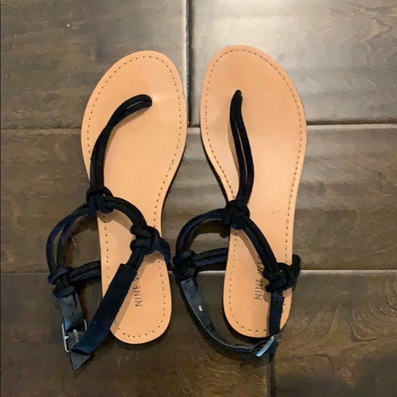 Nine West Suede Thong Sandals - worn once - Picture 1 of 6